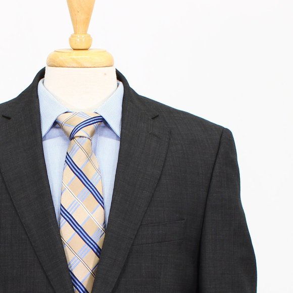 Marc Anthony 40R Gray Solid 2-Button Sport Coat Blazer Jacket V522 - Picture 5 of 11